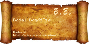 Bodai Bogáta névjegykártya